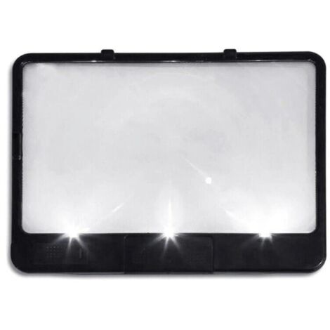 "Lupa LED BrightView de página completa con aumento óptico de 3X"