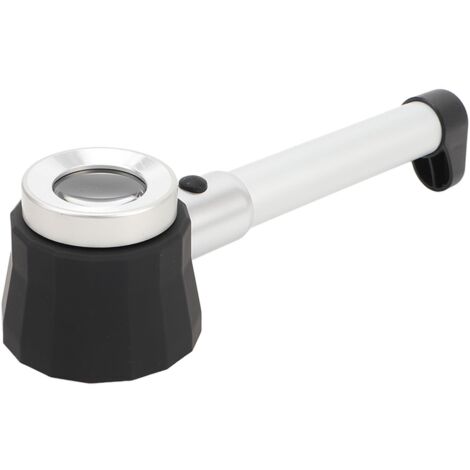 Lupa portátil de 45 aumentos, lupa con luces LED, lupa con escala de medición, lentes ópticas para personas mayores, para la observación y lectura de sellos de plantas.