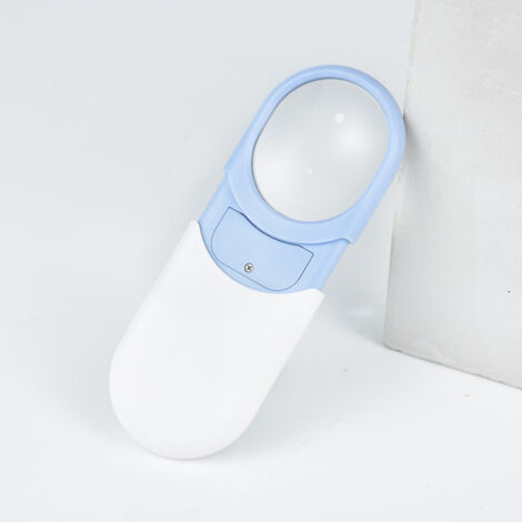 Lupa portátil extraíble con luz incorporada, diseño de dibujos animados, ideal para niños y personas mayores, perfecta para leer y reparar relojes - azul