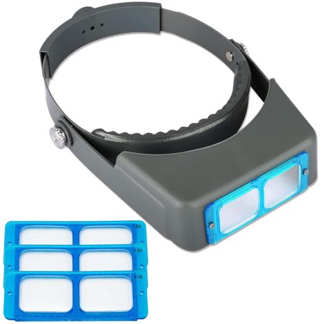 Lupa profesional de doble lente para cabezal - Lupa para joyería - Visor de lectura - Lupa binocular óptica con aumentos de 1,5x, 2x, 2,5x y 3,5x para reparaciones y manualidades.