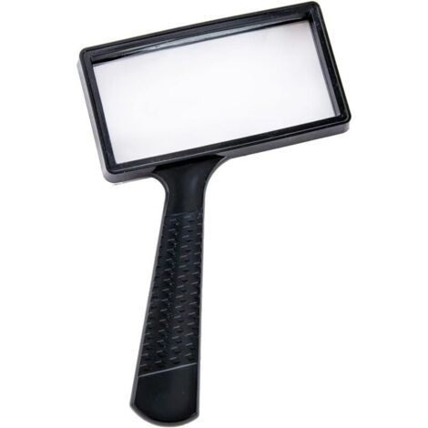 Lupa rectangular de mano con aumento de 5x – cristal resistente a los arañazos de 4x2 pulgadas para lectura, pasatiempos y reparaciones.
