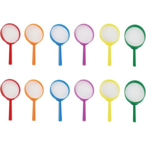Lupas de plástico KZQ de 60 mm (12 unidades), coloridas para niños, ideales para que personas mayores vean imágenes, estudiantes estudien y detectives infantiles.