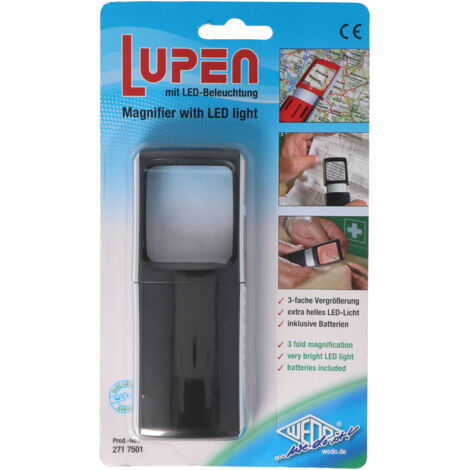 Lupe ® 3-fach 4,7 x 11,8 x 1,4 cm (B x H x T) Kunststoff schwarz