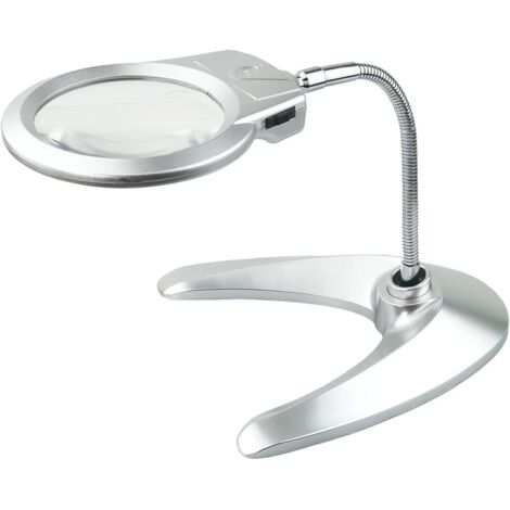 Lupe mit Licht und Ständer, beleuchtete Tischlupe