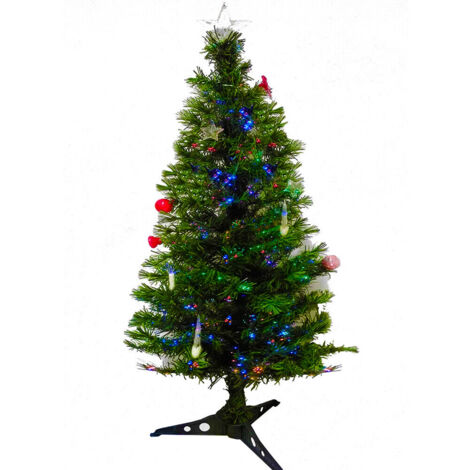 Lupex Shop - Albero di Natale in fibra ottica, verde folto, 170 punte, in PVC, interno ed esterno, dimensione: 150 cm cod. 6341