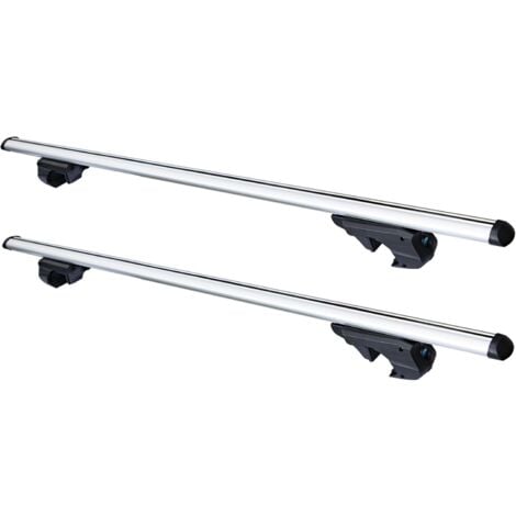 LUPEXSHOP Lupex Shop - Barre da tetto portapacchi universali 135cm, per tettuccio auto, con serratura antifurto, per binari rialzati larghezza fino a 120 cm