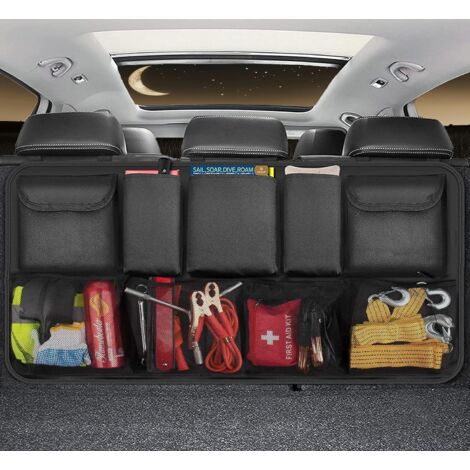 Lupex Shop - Borsa organizer bagagliaio auto, 9 Tasche Contenitori di Stoccaggio per Sedile Posteriore, dimensione: 105x50cm