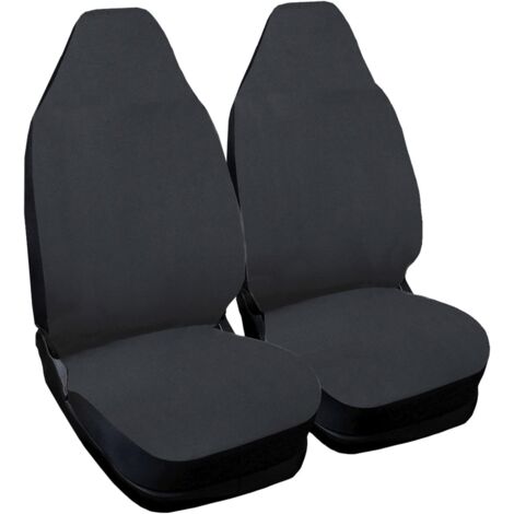Lupex shop - Coppia coprisedili anteriori per auto Smart.1s (W450), Made In Italy, con copri poggiatesta, tessuto poliestere, Senza logo, colore - Grigio scuro