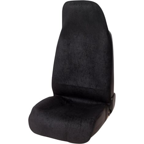 Lupex Shop - Coprisedile universale per auto e furgone, Anteriore Singolo (1 pezzo), Antiscivolo, Protezione e copertura per Guidatore o Passeggero, colore nero cod. LS51