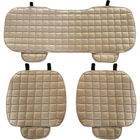 Lupex shop - Coprisedile universale per auto seduta 3 pezzi, 2 anteriori e 1 posteriore, Beige cod. LS024