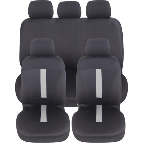 Lupex Shop - Coprisedili auto, anteriori e posteriori, universali adattabili, tessuto poliestere, No Suv (mod. C) colore - Grigio