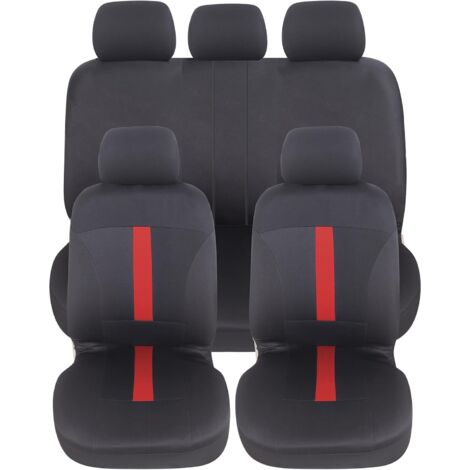 Lupex Shop - Coprisedili auto, anteriori e posteriori, universali adattabili, tessuto poliestere, No Suv (mod. C) colore - Rosso