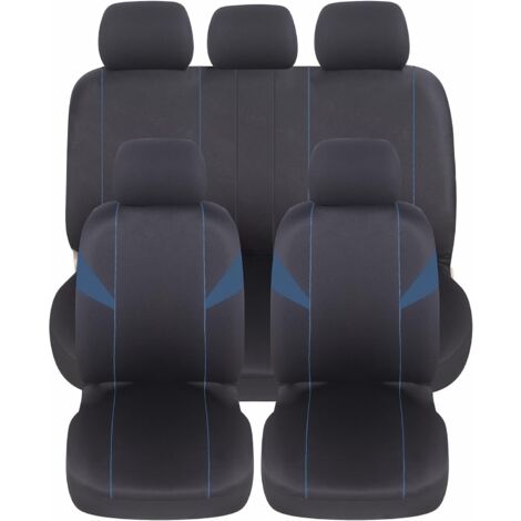 Lupex Shop - Coprisedili auto, anteriori e posteriori, universali adattabili, tessuto poliestere, No Suv (mod. H) colore - Blu Scuro