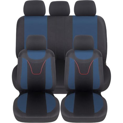 Lupex Shop - Coprisedili auto, anteriori e posteriori, universali adattabili, tessuto poliestere, No Suv (mod. N) colore - Blu Scuro