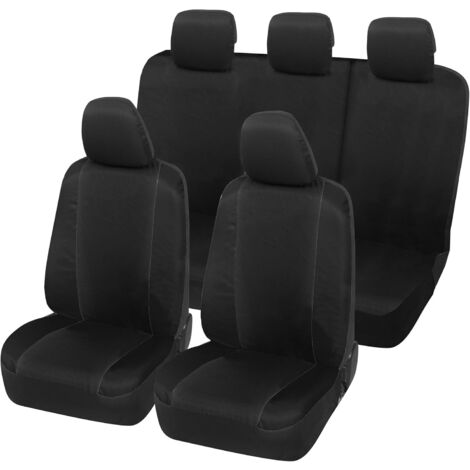 Lupex Shop – Coprisedili auto universali, compatibili per Duster, anteriori e posteriori, NO LOGO, in Policotone, Nero/Nero