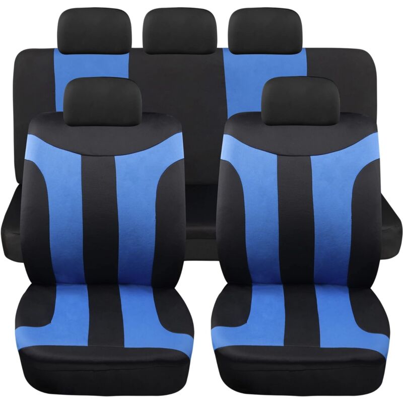 Image of Lupex shop - Coprisedili auto universali modello LS05, set anteriori e posteriori, no suv, colore Blu