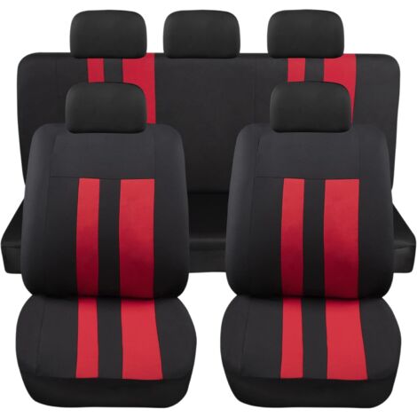 Lupex shop - Coprisedili auto universali modello LS07, set anteriori e posteriori, NO SUV, colore Rosso