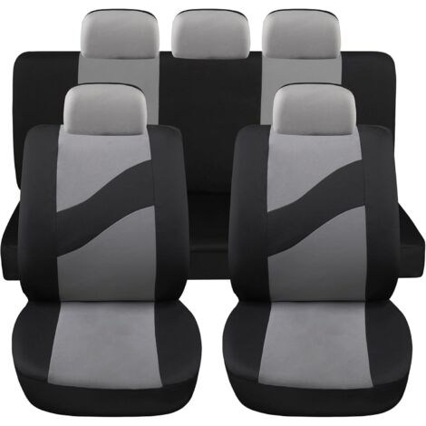 Lupex shop - Coprisedili auto universali modello LS08, set anteriori e posteriori, NO SUV, colore Grigio