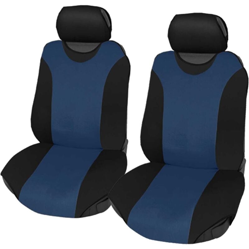 Image of Lupex Shop - Coprisedili coppia anteriore per auto, universali adattabili, tessuto poliestere, No Suv (mod. R1) colore - Blu