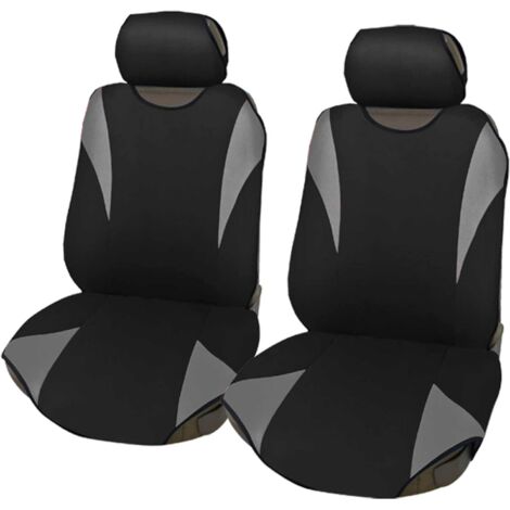 Lupex Shop - Coprisedili coppia anteriore per auto, universali adattabili, tessuto poliestere, No Suv (mod. R2) colore - Grigio