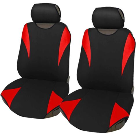 Lupex Shop - Coprisedili coppia anteriore per auto, universali adattabili, tessuto poliestere, No Suv (mod. R2) colore - Rosso