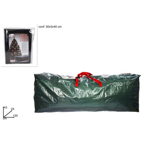 Lupex Shop -  Custodia a sacco in plastica porta decorazioni di natale, albero di natale e varie oggettistiche, dimensioni: 120x25x43cm cod. 4338