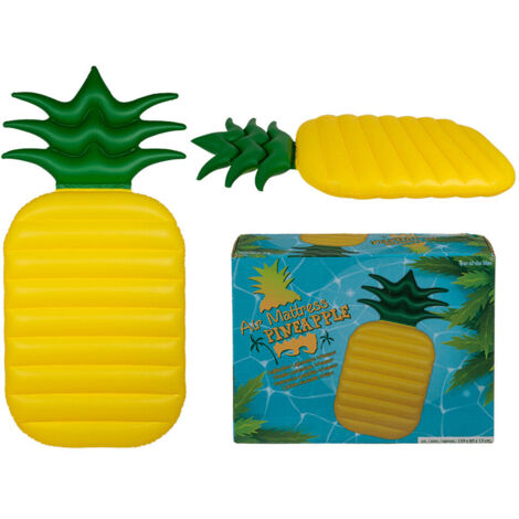 Lupex Shop - Materassino gonfiabile per mare, piscina, spiaggia, inflatable air mattress,  "Ananas" dimensioni: 159x80 cm, peso max 80kg
