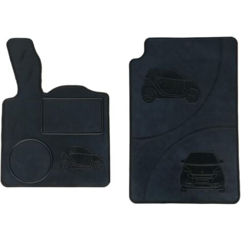 LUPEXSHOP Lupex shop - Set da 2 tappetini in gomma sagomati per auto compatibili Smart Prima serie w450 (Compatibile smart 1a serie)