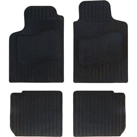 Lupex shop - Set da 4 tappetini in gomma per auto compatibili per 500, adatto a tutte le stagioni, nero, sagomati anteriori e posteriori, mod. 1 - KA8431