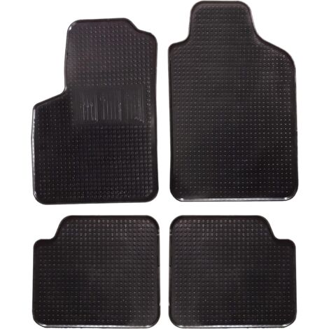 Lupex shop - Set da 4 tappetini in gomma per auto compatibili per 500, adatto a tutte le stagioni, nero, sagomati anteriori e posteriori, mod. 2 - KA1272