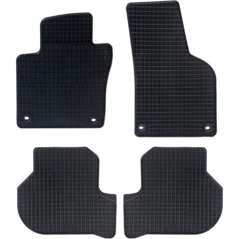Lupex shop - Set da 4 tappetini in gomma per auto compatibili per Golf 5, adatto a tutte le stagioni, nero, sagomati anteriori e posteriori mod. KA5002
