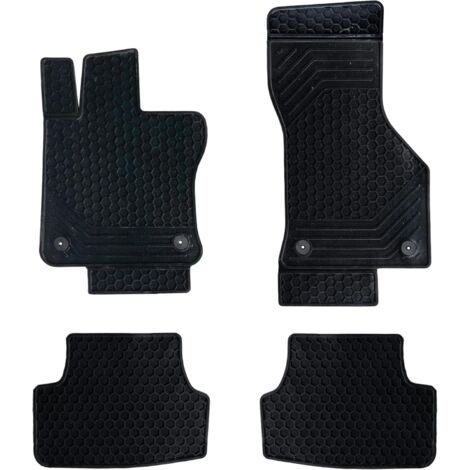 Lupex shop - Set da 4 tappetini in gomma per auto compatibili per Golf 7, adatto a tutte le stagioni, nero, sagomati anteriori e posteriori mod. KA3664