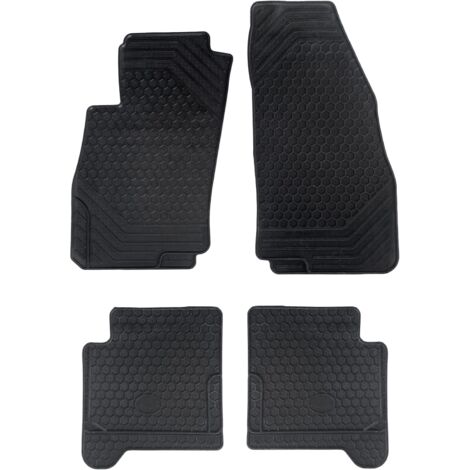 Lupex shop - Set da 4 tappetini in gomma per auto compatibili per Grande Punto e EVO, adatto a tutte le stagioni, nero, sagomati anteriori e posteriori - KA2957