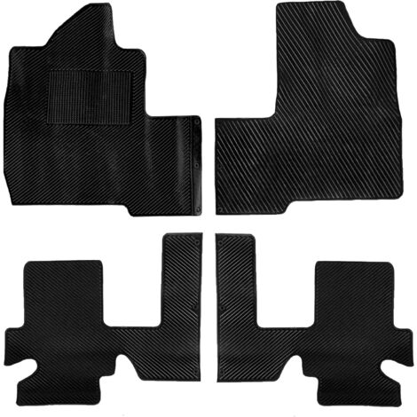 Lupex shop - Set da 4 tappetini in gomma per auto compatibili per Multipla, adatto a tutte le stagioni, nero, sagomati anteriori e posteriori - KA8493