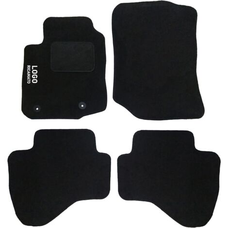LUPEX SHOP - Tappetini auto compatibili per 107 dal 2014 con 2 clip di fissaggio, in moquette nera, anteriori e posteriori