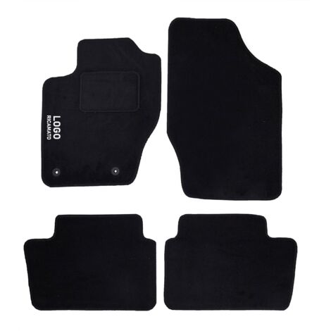 Lupex Shop Tappetini auto compatibili per 307, con 2 clip di fissaggio, in moquette nera, anteriori e posteriori
