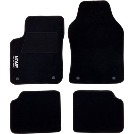LUPEX SHOP - Tappetini auto compatibili per 500 del 2013 con 4 clip di fissaggio, in moquette nera, anteriori e posteriori