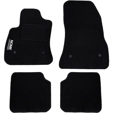 LUPEXSHOP LUPEX SHOP - Tappetini auto compatibili per 500L con 4 clip di fissaggio, in moquette nera, anteriori e posteriori