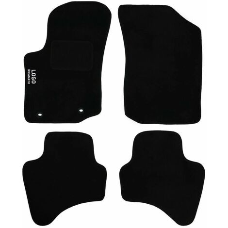 LUPEX SHOP - Tappetini auto compatibili per Aygo del 2014 con 2 clip di fissaggio, in moquette nera, anteriori e posteriori