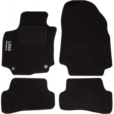 LUPEX SHOP - Tappetini auto compatibili per Captur con 2 clip di fissaggio, in moquette nera, anteriori e posteriori