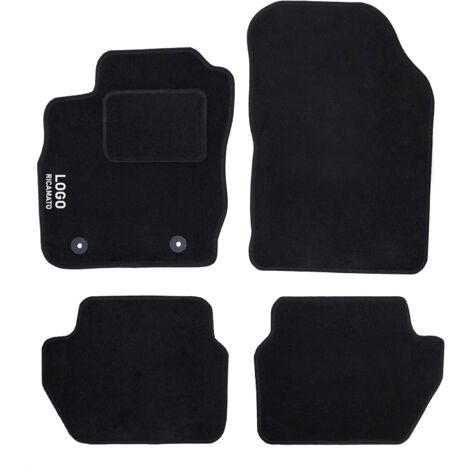 Lupex Shop Tappetini auto compatibili per Ecosport, con 2 clip di fissaggio, in moquette nera, anteriori e posteriori
