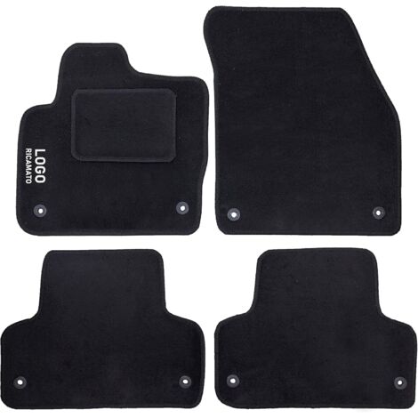 Lupex Shop Tappetini auto compatibili per Evoque, con 8 clip di fissaggio, in moquette nera, anteriori e posteriori