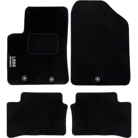 LUPEX SHOP - Tappetini auto compatibili per I10 del 2014 3 clip di fissaggio, in moquette nera, anteriori e posteriori
