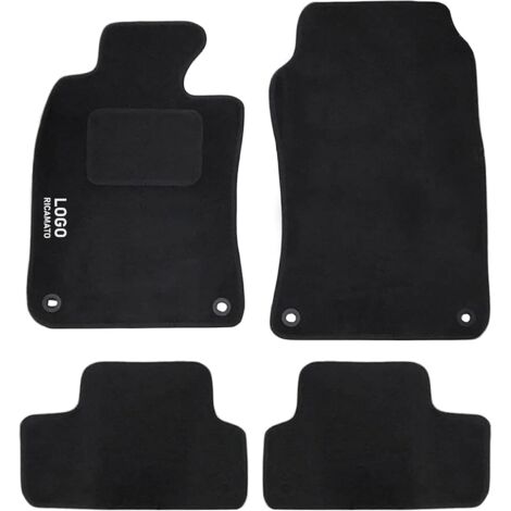 LUPEXSHOP Lupex Shop Tappetini auto compatibili per Mini, con 2 clip di fissaggio, in moquette nera, anteriori e posteriori