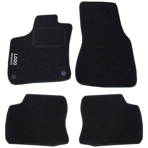 LUPEX SHOP - Tappetini auto compatibili per Twingo del 2015 con 2 clip di fissaggio, in moquette nera, anteriori e posteriori
