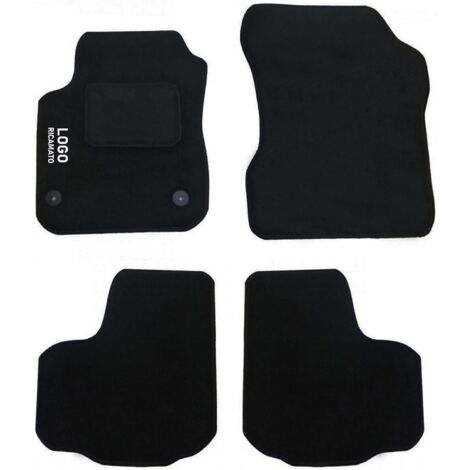 LUPEX SHOP - Tappetini auto compatibili per Up con 2 clip di fissaggio, in moquette nera, anteriori e posteriori