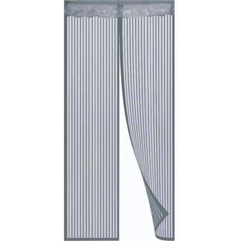 Lupex Shop - Tenda zanzariera magnerica con calamita, per porte e balconi,  colore Grigio dimensioni -  90x210CM
