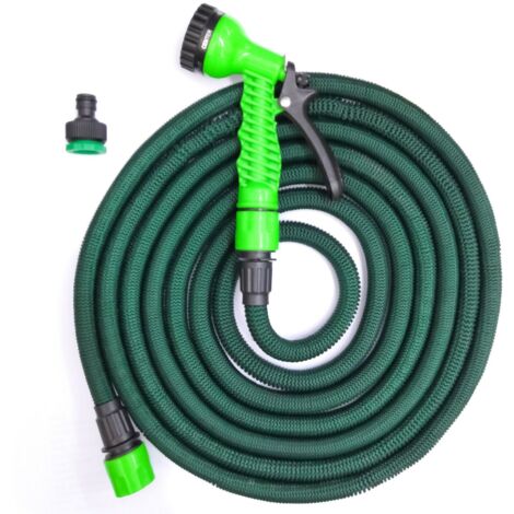 Lupex Shop - Tubo da giardino, 7 funzioni, espandibile telescopico con pistola, ultra resistente in poliestere durable hose, dimensioni: da 5mt fino a 15mt