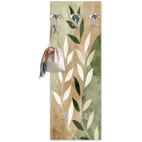 Appendiabiti Da Parete HAKU Möbel Verde 48 Cm | Stile Industriale Con 3 Ganci In Metallo | Attaccapanni Da Muro Per Ingresso E Camera