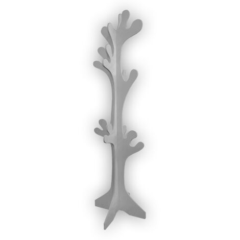 Lupia - Appendiabiti da Terra ALBERO GREY in Legno 40x170 cm, GRIGIO, 20 Ganci Arrotondati, Montaggio Facile, Design Shabby per Camera e Ingresso, Soggiorno, Ufficio